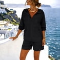 thumbnail image 4 of Muscularfit Athletic Summer Two Piece Sets Zip-Up Plus Size Activewear Sets Cargo Sets Jacket Hooded Black Long Sleeve Womens Sets, 4 of 6