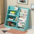 thumbnail image 2 of Hironpal Kids Bookshelf and Toy Storage Organizer, 4 Tier Wooden Kids Bookcase with Sling Book Rack in Kids Room Playroom Nursery for Kids, Children, Toddlers, 2 of 8