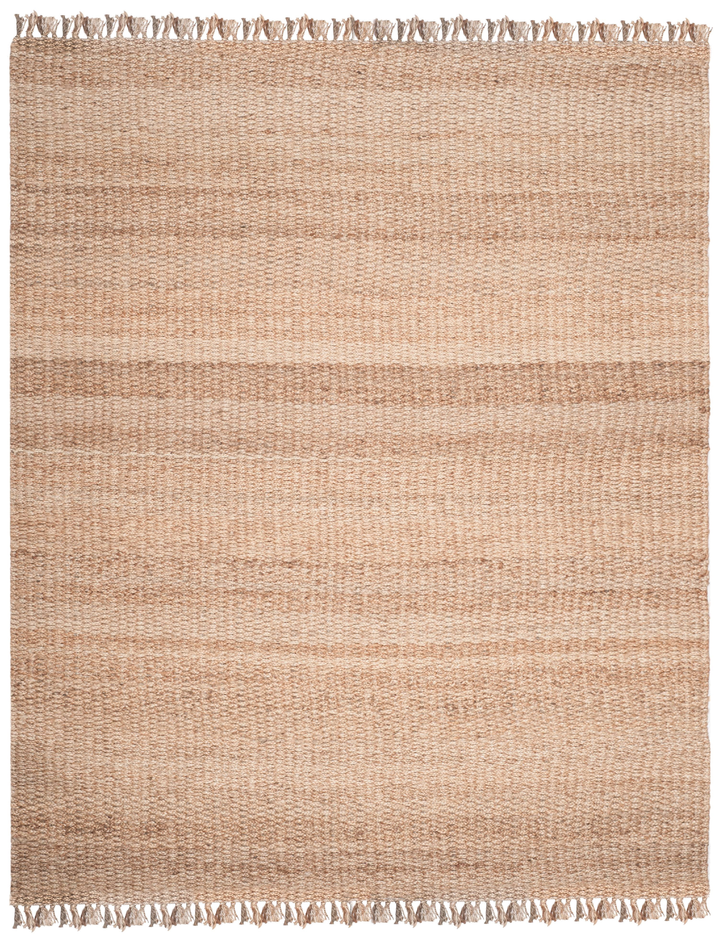 SAFAVIEH Natural Fiber Tangier Solid Braided Fringe Jute Area Rug, Natural, 10' x 14'