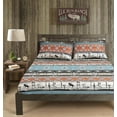 thumbnail image 2 of Chezmoi Collection 4-Piece Southwestern Cowboy Rodeo Sheet Set California King Size, Multicolor Blue Brown Beige Clay Printed Brushed Microfiber Lightweight Breathable Deep Pocket Bed Sheets, 2 of 9