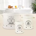 thumbnail image 4 of 3Pcs Potatoes Onions Garlic Bin Kitchen Storage Containers with Breathable Metal 2 Handles White, 4 of 9