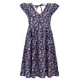 thumbnail image 4 of Gibobby Vestido corto casual para mujer Vestido sin mangas con estampado floral y cuello en V profundo para mujer de verano Vestidos sexy sin espalda con c(Morado,CH), 4 of 5