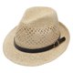 thumbnail image 1 of Sombrero de paja de jazz con hebilla de cuero para hombres y mujeres, con circunferencia de 56-58 cm, sombrero para el sol, protector solar, sombrero de playa, sombrero para el sol, 1 of 5
