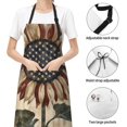 thumbnail image 6 of Naloa USA Sunflower Flag Apron Kitchen Aprons with Pockets for Women Men Chef, 6 of 8