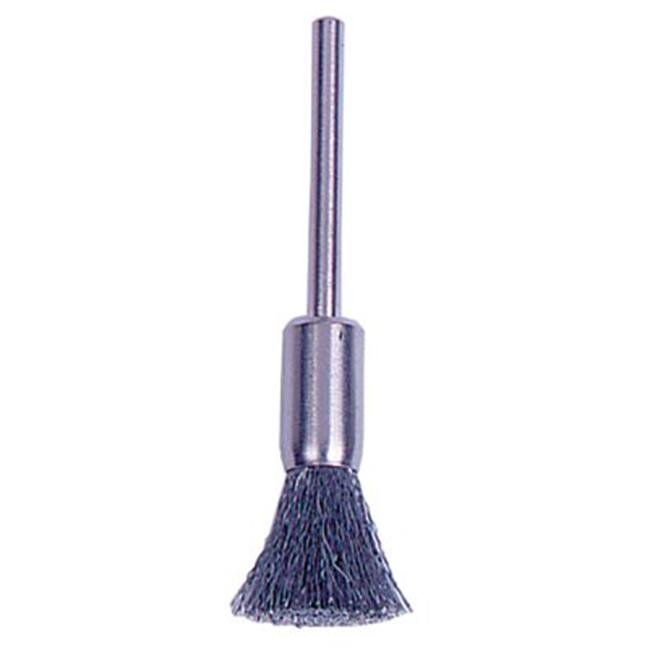 Miniature StemMounted End Brushes, Stainless Steel, 0.003 In, 37,000