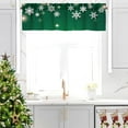 thumbnail image 2 of Valance Curtains for Kitchen Windows, Green Sparkle Snowflake Christmas Velvet Valances, Winter Window Treatment Rod Pocket for Bedroom Bathroom Cafe Room 52x18 inch, 2 of 6