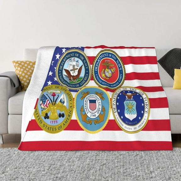Military Armed Forces Blanket Soft and Warm Cozy Flannel Lightweight Throw Blanket for Couch Sofa Bed 50x40