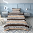 thumbnail image 2 of Homewish Contemporary Striped Twin Duvet Cover, Brown Silver Twin Bedding, Black Reversible, 2 Pieces 1 Duvet Cover and 1 Pillowcase, 2 of 5