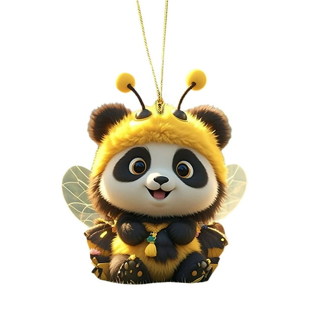 Espejo para Coche Lindo Pequeño Colgante de Abeja 2D Acrílico Plano Interior Del Coche Retrovisor Colgante Decoración Del Hogar