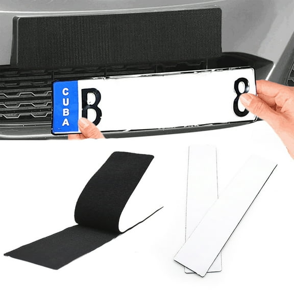 Soumake 2Pcs/Set Adhesive License Plate Holder Frameless Black Weather-Proof Number Plate Holder For Vehicles Practical