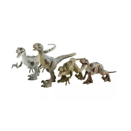 Mattel Jurassic World Camp Cretaceous Raptor Squad Action Figure Set, 4 Pieces