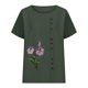 thumbnail image 3 of Camiseta Casual de Manga Corta con Botón de Cuello Redondo de las Mujeres, Tops Cortos para las Mujeres, 3 of 3