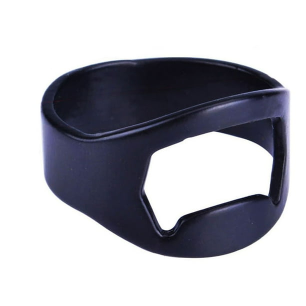 Wosthever Joyería de anillo para barbacoa al aire libre, abridor de botellas para acampar, Manual, tapa de bebida de Metal, removedor de tapa, Kits de desorden para acampar Negro