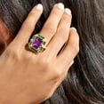 thumbnail image 6 of Ross-Simons 7.00 Carat Amethyst, .80 ct. t.w. Emerald and .20 ct. t.w. Diamond Ring in 14kt Yellow Gold, Women's, Adult, 6 of 7