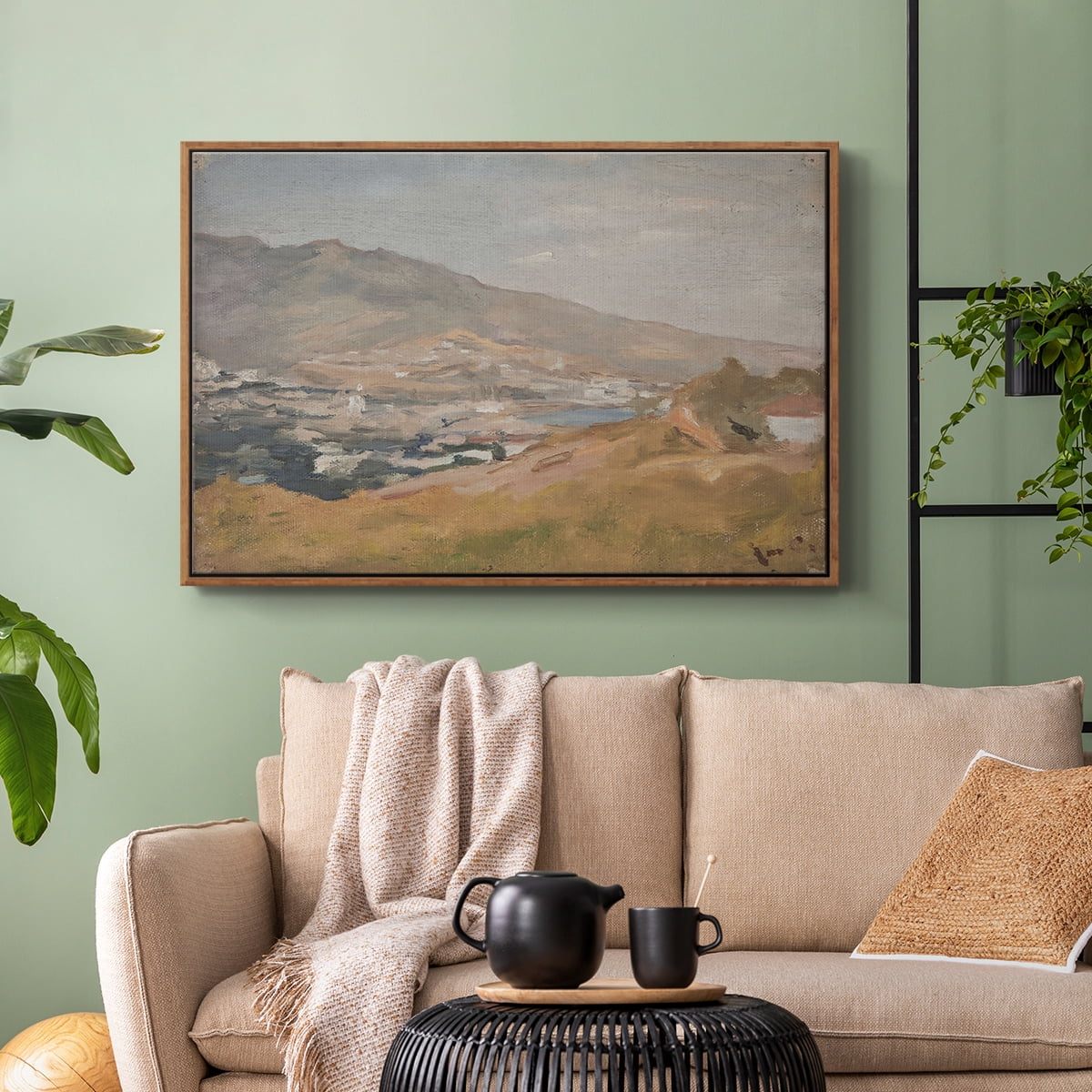 Vintage Landscape-CCCXCVII By Wexford Home Framed in Walnut Wood Gallery Wrapped Canvas 17 in. x 25 in.