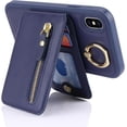 thumbnail image 6 of iPhone Xs case with Card Holder, iPhone x/xs Phone Case Wallet for Women magsafe Compatible Wallet Detachable 2-in-1 for Men-Dark Blue, 6 of 15