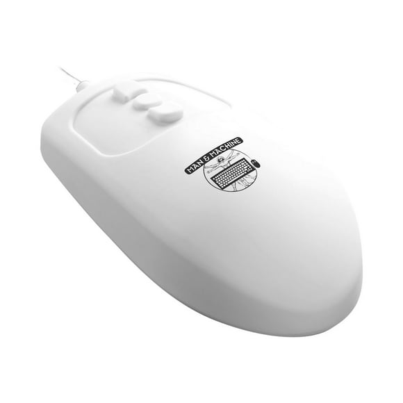 Man & Machine Mighty Mouse - Souris - Optique - 5 Boutons - Filaire - USB - Hygiénique Blanc