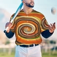 thumbnail image 4 of Fotbe Colorful Swirl Baseball Jersey Shirt for Men and Women, Casual Short Sleeves Button Down T-Shirt-Large, 4 of 9