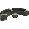 thumbnail image 2 of Topcobe 8-Piece Rattan Outdoor Sofa Set with 4 Sturdy Tables, Storage Compartment, and Umbrella Hole, Gray Collection, 2 of 11