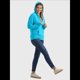 thumbnail image 4 of Sudadera con Capucha y Cremallera de Punto Flameado para Mujer, Camiseta Texturizada con Cremallera para Mujer Azul S, 4 of 8