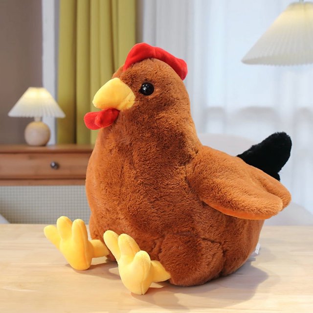 Lindo muñeco de peluche de gallo grande de dos colores, suave y agradable para la piel, muñeco de máquina de agarre grande