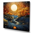 thumbnail image 2 of Designart "Yellow Blue Mountain Pointillism Mountain Uses" Abstract Wall Art Print, 2 of 5