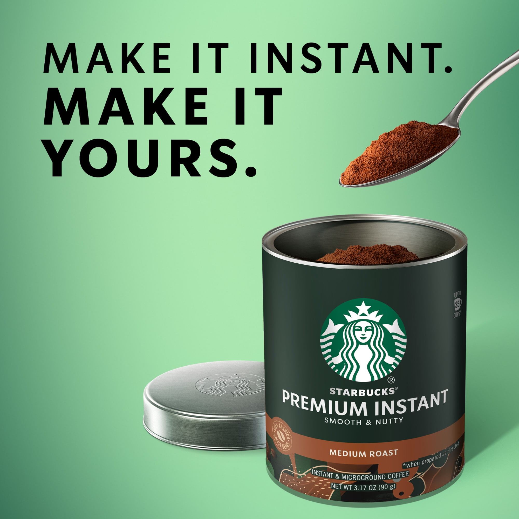 Starbucks Premium Instant Coffee, Medium Roast, Arabica Beans, 3.17 oz, 6 Count
