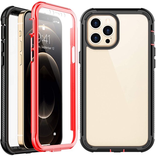 IBAOLE Étui Compatible avec iPhone 12 Pro Max, Corps Entier avec Protecteur d'Écran Intégré, Pare-Chocs Transparent Antichoc Conçu pour iPhone 12 Pro Max 6.7 Pouces (2020)