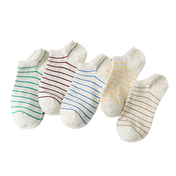 TELOLY 5Pairs Ankle Socks for Women,Womens Socks Size 7-9,Cotton Ankle Socks