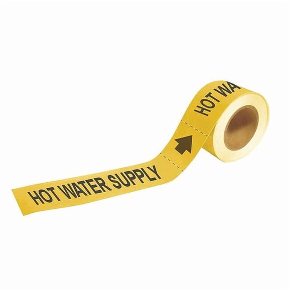 Brady Pipe Marker,Hot Water Supply,1 In.H 20442