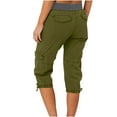 thumbnail image 6 of Simua Women's Fashion Capri Pants Solid Color High Waist Cargo Pants Loose Cropped Pants with Pockets, 6 of 7