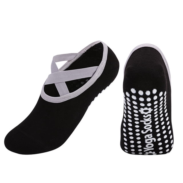 Yoga Socks For Women Non Slip Grips & Straps Ideal For Ballet Dance Barefoot Workout