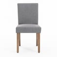thumbnail image 4 of YOUNIKE Mid-Century Modern Dining Chairs Set of 2, 18.9"H Linen Upholstered Kitchen Side Chairs with Solid Wood Legs, Armless Parsons Chairs, Gray, 4 of 18