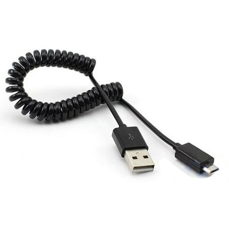 Black Coiled Micro USB Cable Rapid Charger Sync Power Wire Data Transfer Cord 9E for Motorola Droid Turbo 2 - Samsung Galaxy J3 J5 J7, Note 3 4 5 Edge, S5 S6 Edge Edge+ S7 (Best Micro Usb Rapid Charger)