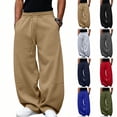 thumbnail image 5 of Moocorvic Men's Wide Leg Baggy Sweatpants, Elastic Drawstring Waist, Relaxed Fit Casual Sweat Pants for Streetwear Lounge Daily Gym Hangout Wear, 5 of 5