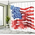 thumbnail image 5 of Ambesonne American Shower Curtain, Watercolor USA Flag, 69"Wx84"L, Red Blue White, 5 of 5
