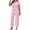 Pink, variant on Heisall Women's Casual Lapel Cardigan Sleeveless Top and Pants Two Piece Matching Sets All Season Leisure Outfits