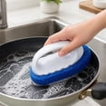 thumbnail image 6 of Handled Bath Scrubber, Bathroom Scouring Pad, Heavy Duty Cleaning Sponge Scrub Brush, Non-Scratch Remove Soap Scum, for Shower Tile Bathtube Sink Spas Hot Tubs, Swimming Pool Step & Corner,White, 6 of 7