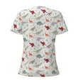 thumbnail image 4 of Naloa Cute Dinosaur Print T-Shirts Short Sleeve V Neck Tees for Women Fashion Tops Trendy Lightweight Soft Casual Summer Outfits Clothes, 4 of 5
