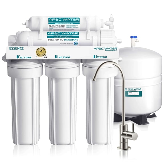 APEC Water ROES-50, 5-Stage Under-Sink Reverse Osmosis Drinking Water Filter System, 50 GPD, WQA Certified, Removes 99% Contaminants