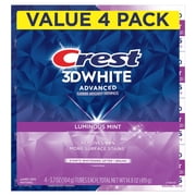 Crest Toothpaste, 3DWhite Advanced, Luminous Mint, 3.7 oz, Pack of 4