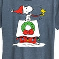 thumbnail image 3 of Peanuts - Snoopy and Woodstock House Sleigh - Women's Short Sleeve Graphic T-Shirt, 3 of 6