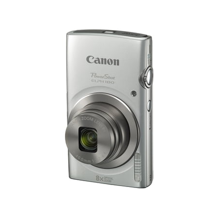 Canon PowerShot ELPH 180 Digital Camera 20MP 8x Optical Zoom Image Stabilization Silver (International Model)