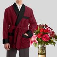 thumbnail image 4 of Men's Silky Satin Smoking Jacket Classic & Luxurious Light Weight Silk Smoking Outerwear, 4 of 9