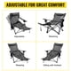 thumbnail image 3 of Silla de Campo plegable VEVOR Reclinable con Reposapiés Tumbona de Playa gris, 3 of 9