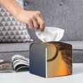 thumbnail image 6 of Picia Yak Pattern Tissue Box Cover,PVC Leather Square Holder,Tissue Box Holder with Magnetic Bottom,Facial Paper Organizer Dispenser-5.2"X5.2"X5.2", 6 of 8