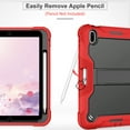 thumbnail image 3 of Feishell Case for Apple iPad 10th Generation 10.9 inch (2022),Three Layer Protection Shockproof Hybrid Armor Heavy Duty Rugged Kickstand Protective Cover with Built-in Pencil Holder,Red, 3 of 8