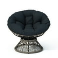 thumbnail image 4 of 40" Ergonomic Wicker Papasan Chair with Cloud Thick Density Fabric Cushion,3-proof Cover,High Capacity Iron Frame,Fluid 360 Degree Swivel for Reading,Living Room, Bedroom,Lounge,Brown Base,2 Colors, 4 of 5