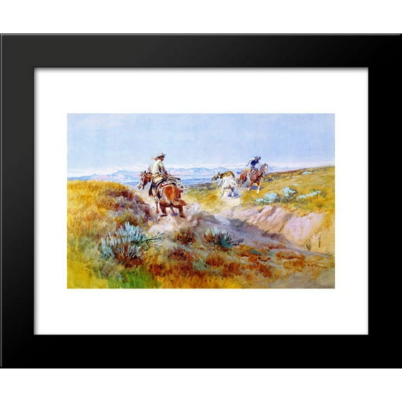 When Cows were Wild 20x24 Framed Art Print by Charles M. Russell