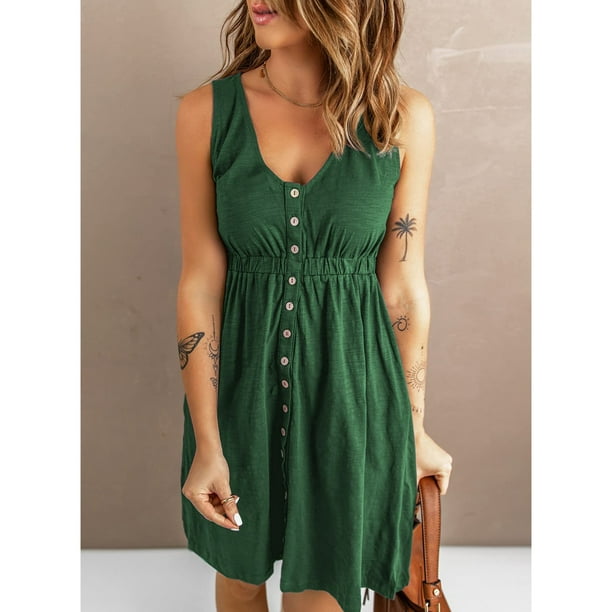 Vestido corto de un solo pecho Vestido corto de mujer V Vestido de mujer con cuello en V Vestido corto con cuello en V Muy recomendado Bodega Aurrera en linea